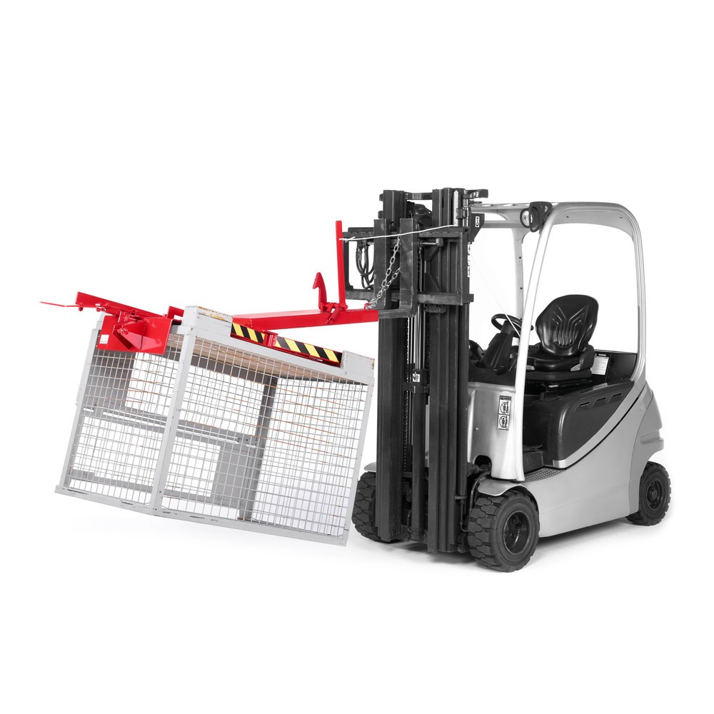 Número de imagen del producto 1: Volteador de contenedores jaula, modelo RGW, CC 450 kg, RAL 3000 rojo fuego